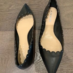 Coach Studded Scalloped Pointed-Toe Flats
